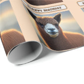 "Fluffy Majesteit: Het Grote Wollige Bruine Alpaca Cadeaupapier (Rol Hoek)