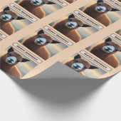 Fluffy Majesty: de grote wollige bruine alpaca Cadeaupapier (Hoek)