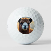 Fluffy Majesty: de grote wollige bruine alpaca Golfballen (Voorkant)