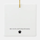 Fluffy Marshmallow Kat in Roze | Zoete dromen Keramisch Ornament (Achterkant)