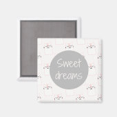 Fluffy Marshmallow Kat in Roze | Zoete dromen Magneet (Voorkant / Achterkant)