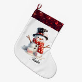 Fluffy Marshmallow Sneeuwman Grote Kerstsok (Voorkant (Hangend))
