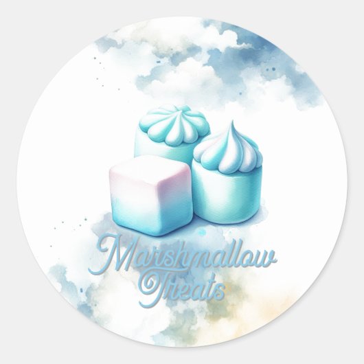 Fluffy Marshmallow-traktaties Ronde Sticker (Voorkant)