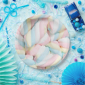 Fluffy Marshmallow Twists-Snoep Papieren Bordje (Feest)