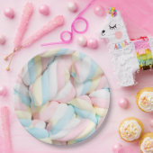 Fluffy Marshmallow Twists-Snoep Papieren Bordje (Feest)