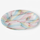 Fluffy Marshmallow Twists-Snoep Papieren Bordje (Gekanteld)