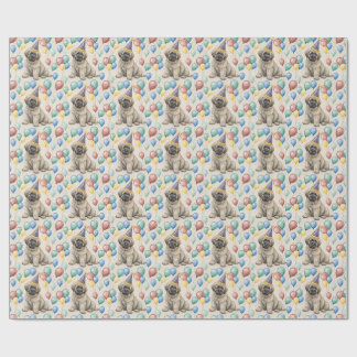 Fluffy Mastiff Puppy Verjaardagsfeest Ballonnen Cadeaupapier
