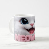 Fluffy Meoww Kat Kopje Koffiemok (Voorkant links)