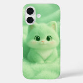 Fluffy Mint Kitten iPhone Case – Schattigee Cartoo (Achterkant)