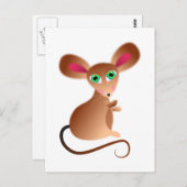 Fluffy Mouse Briefkaart (Voorkant / Achterkant)