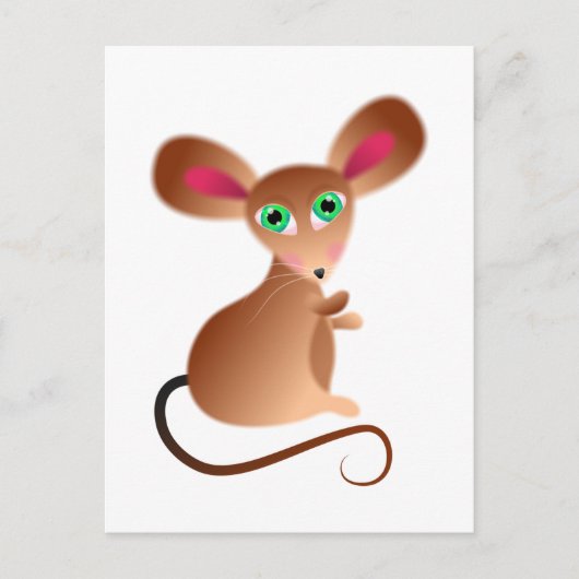 Fluffy Mouse Briefkaart (Voorkant)