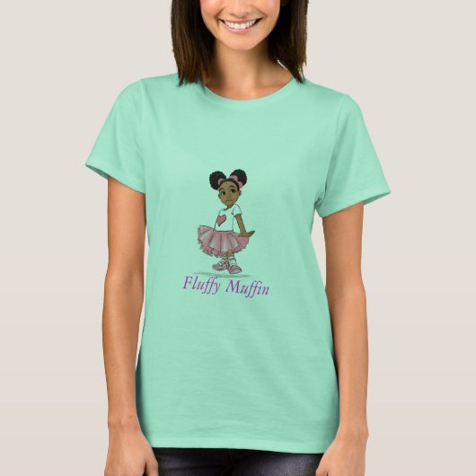 Fluffy Muffin Cartoon, fluffy Muffin T-shirt (Voorkant)