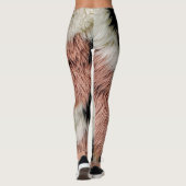 Fluffy Nepvacht Abstracte Koeienprint - Knus Paste Leggings (Achterkant)