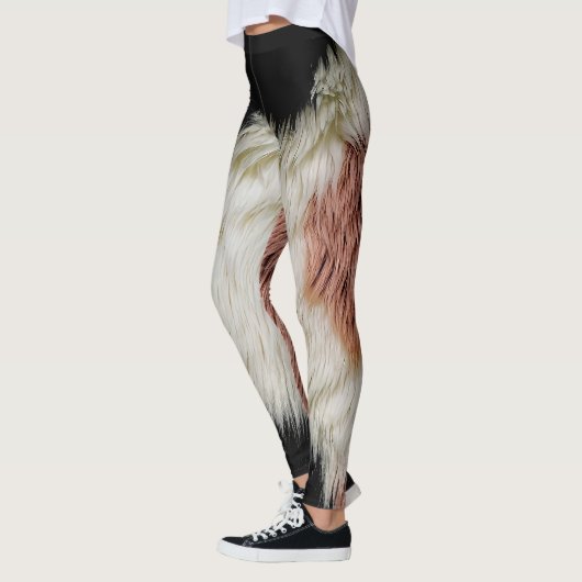 Fluffy Nepvacht Abstracte Koeienprint - Knus Paste Leggings (Links)