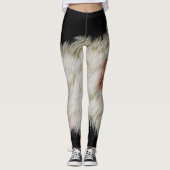 Fluffy Nepvacht Abstracte Koeienprint - Knus Paste Leggings (Voorkant)