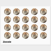 Fluffy Norwegian Forest Cat Portrait Ronde Sticker (Vel)