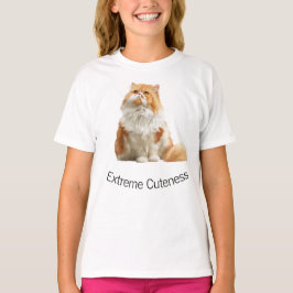 Fluffy Orange Cat Gaze Portrait T-shirt