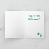 Fluffy Oranje Cat Design Wenskaart Feestdagen Kaart (Binnen)