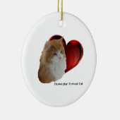 Fluffy Oranje Norway Long Hair Forest Cat Heart Keramisch Ornament (Rechts)
