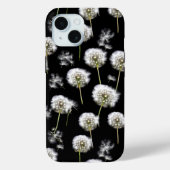 Fluffy paardenbloemen op zwart Case-Mate iPhone case (Achterkant)