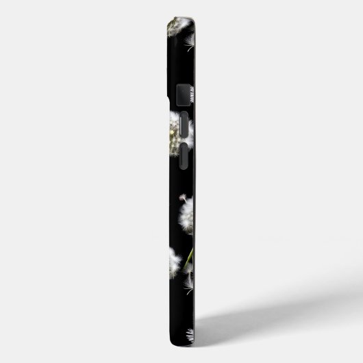 Fluffy paardenbloemen op zwart Case-Mate iPhone case (Achterkant / Links)