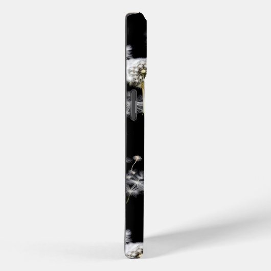 Fluffy paardenbloemen op zwart Case-Mate iPhone case (Achterkant / Rechts)