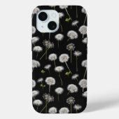 Fluffy paardenbloemen op zwart Case-Mate iPhone case (Achterkant)