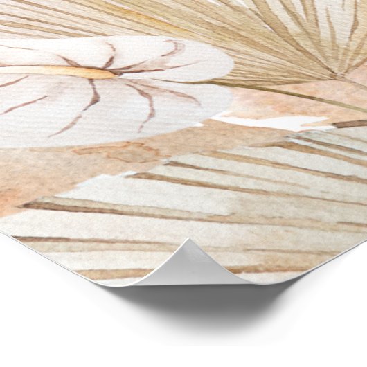 Fluffy Pampas Gras Bruids Shower Fotoprop Poster (Hoek)