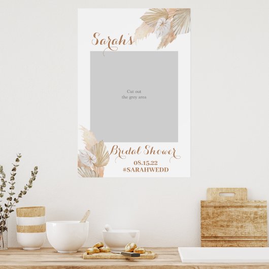 Fluffy Pampas Gras Bruids Shower Fotoprop Poster (Keuken)