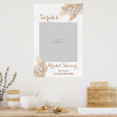 Fluffy Pampas Gras Bruiloftsshower Fotoprop Poster (Keuken)