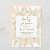 Fluffy Pampas lunaria Baby shower uitnodiging (Voorkant / Achterkant)