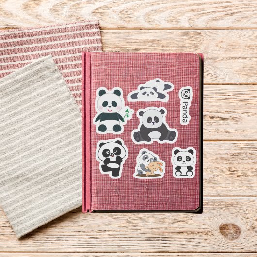Fluffy Panda Vinyl Sticker