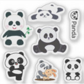 Fluffy Panda Vinyl Sticker (Voorkant)