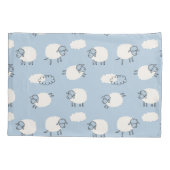Fluffy Pastel Blue Lamb Pattern Kussensloop (Achterkant)