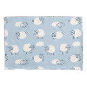 Fluffy Pastel Blue Lamb Pattern Kussensloop (Voorkant)