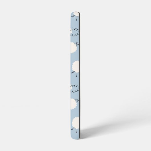 Fluffy Pastel Blue Lamb Pattern Samsung Galaxy Hoesje (Linkerkant)