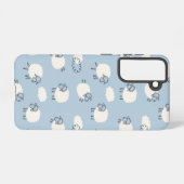 Fluffy Pastel Blue Lamb Pattern Samsung Galaxy Hoesje (Achterkant horizontaal)