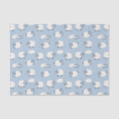 Fluffy Pastel Blue Lamb Pattern Tissuepapier (Voorkant)