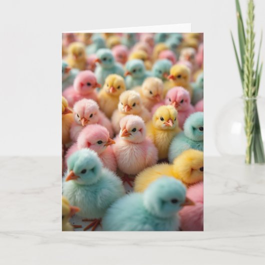 Fluffy Pastel Chicks Photo Card Kaart (Voorkant)