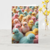 Fluffy Pastel Chicks Photo Card Kaart (Gele Bloem)