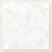 Fluffy Pastel Marshmallow Snoep Glazen Onderzetter (Achterkant)
