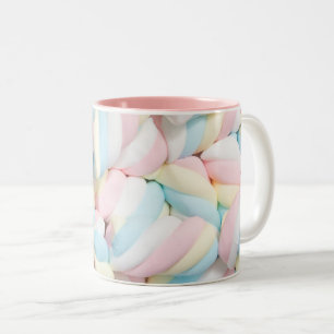 Fluffy Pastel Marshmallow Snoep Tweekleurige Koffiemok