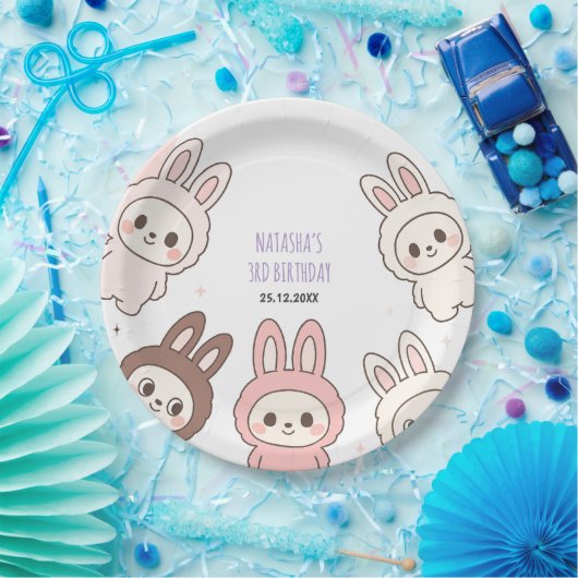 Fluffy Pastel Ugly Schattige Dolls Verjaardag Papieren Bordje (Feest)