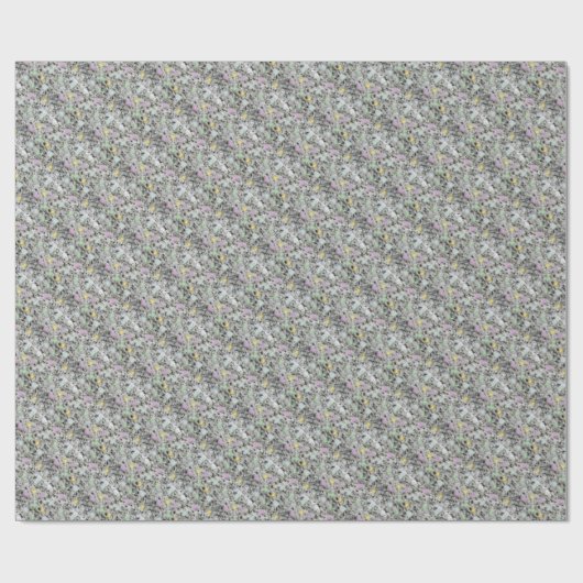 Fluffy Pastel Zwart-wit Rock Textuur Cadeaupapier (Vlak)