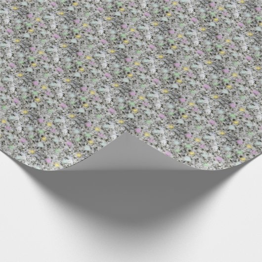 Fluffy Pastel Zwart-wit Rock Textuur Cadeaupapier (Hoek)