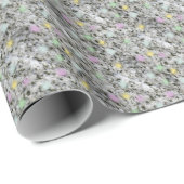 Fluffy Pastel Zwart-wit Rock Textuur Cadeaupapier (Rol Hoek)