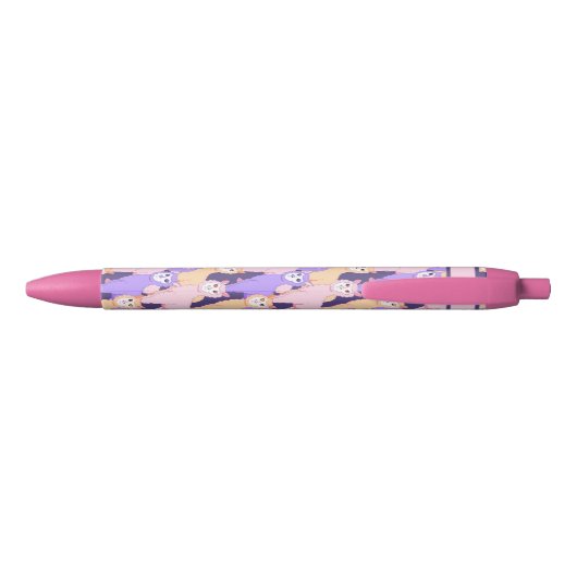 Fluffy pastelkleurige alpaca patroon zwarte inkt pen (Achterkant)