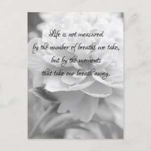 Fluffy Peony Life Quote Briefkaart