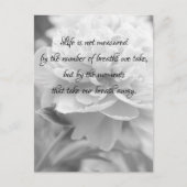 Fluffy Peony Life Quote Briefkaart (Voorkant)