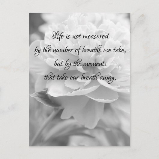Fluffy Peony Life Quote Briefkaart (Voorkant)